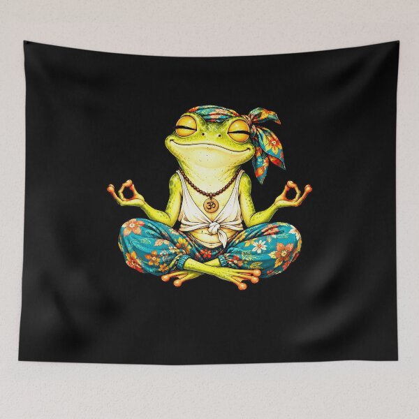 Item preview, Zen Frog in a Meditation Pose designed and sold by elderberry.