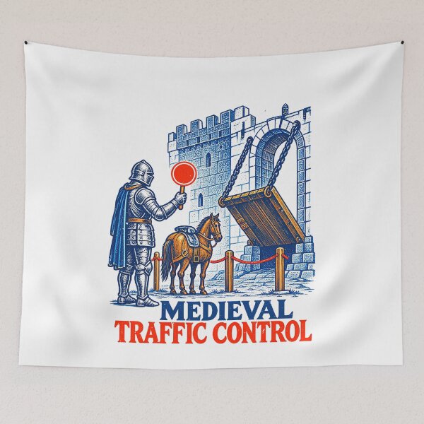 Item preview, Renaissance Knight Stops Traffic designed and sold by elderberry.