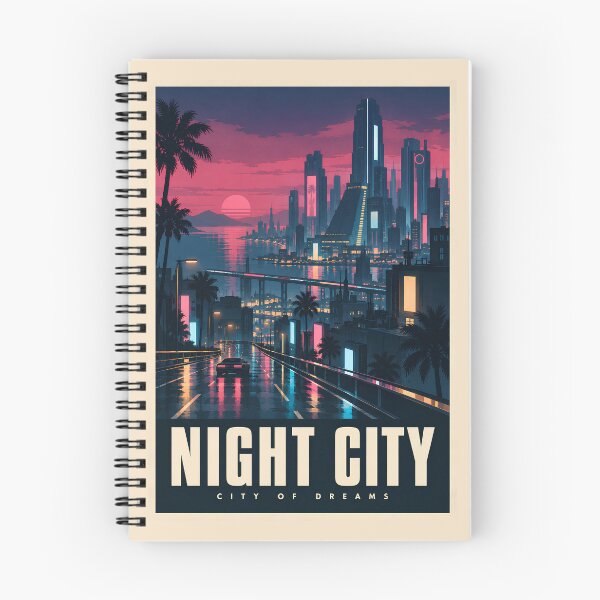 Item preview, Night City — Vintage Travel Poster designed and sold by RainlitRooms.