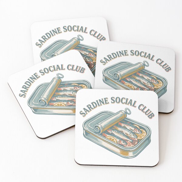 Item preview, Sardine Social Club Retro Tinned Fish Print designed and sold by Lolik Designs.