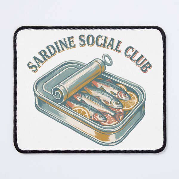 Item preview, Sardine Social Club Retro Tinned Fish Print designed and sold by Lolik Designs.