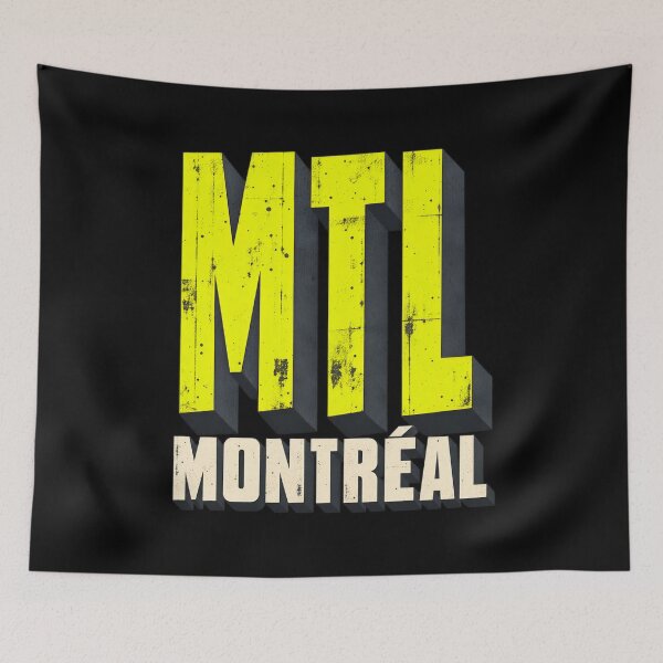 Item preview, Montreal MTL Electric Yellow Block Letters designed and sold by Fenay Designs.