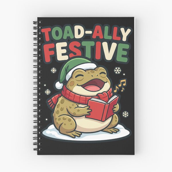 Item preview, Toad-ally Festive Cute Singing Toad Christmas Carol Frog designed and sold by MIRAJIL.