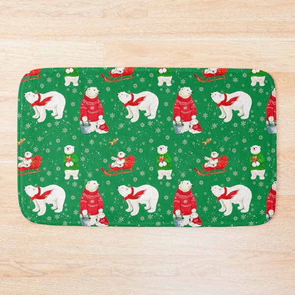 Item preview, Christmas Polar Bears Pattern In Red And Green designed and sold by DEC02.