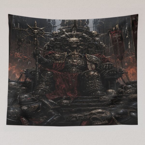 Item preview, Grimdark Warlord on Skull Throne - Dark Fantasy Art designed and sold by JMAVILA ART.