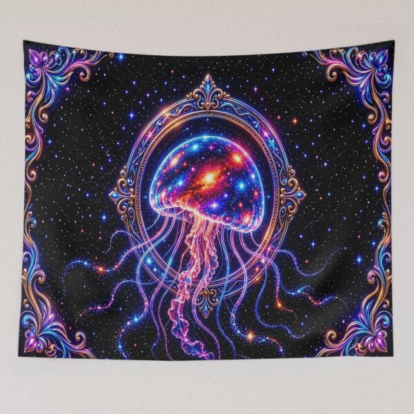 Item preview, Cosmic Jellyfish - Celestial Baroque Nebula Ocean Art designed and sold by Breezes-of-Ida.