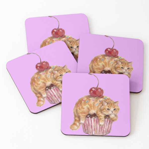 Item preview, Cute Orange Cat Cupcake with Cherry designed and sold by Merli7.