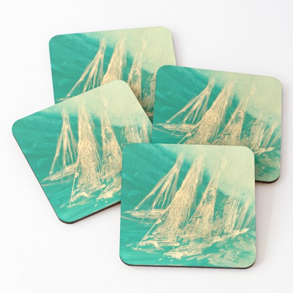 Item preview, ´Sailing Frenzy´. Regatta sailing boats minimalistic painting... designed and sold by Melissa Sadie Wright.