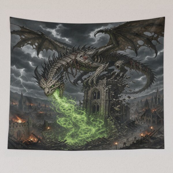 Item preview, Undead Dragon Attack - Grimdark Spectral Fire Art designed and sold by JMAVILA ART.