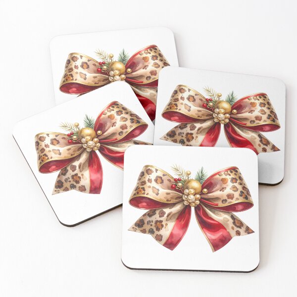 Item preview, Watercolor Leopard Christmas Bow  designed and sold by BetweenForms.