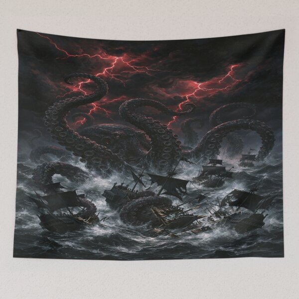 Item preview, Abyssal Kraken Attack - Grimdark Sea Horror Art designed and sold by JMAVILA ART.