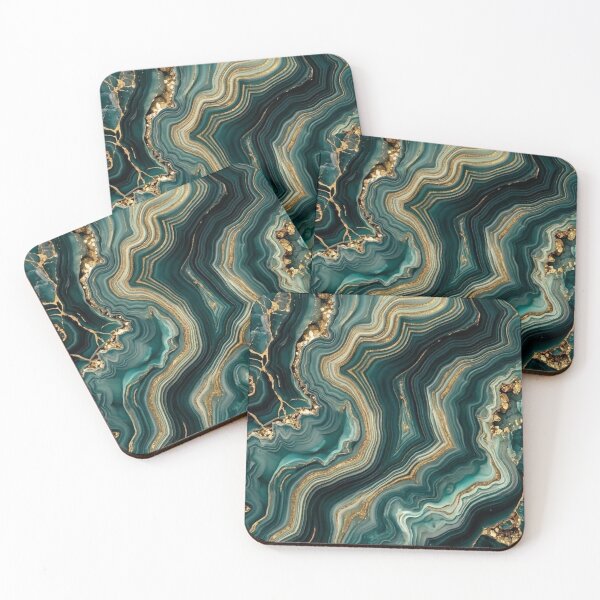 Item preview, ​Teal and Gold Agate Texture  designed and sold by KingsArtworx 2.