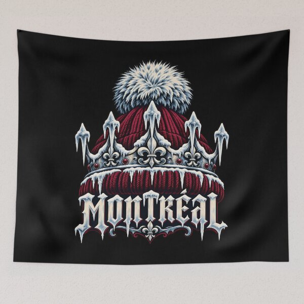 Item preview, Montreal Icy Crown and Burgundy Winter Toque designed and sold by Fenay Designs.
