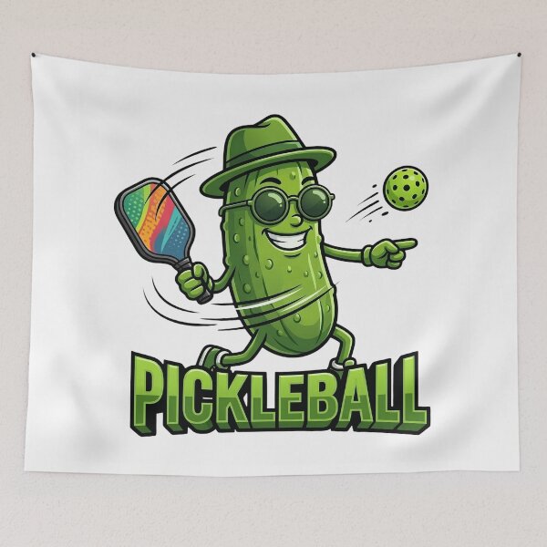 Item preview, Funny Pickleball Pickle Character designed and sold by Basma Designs | Retro, Kawaii Shirts & Stickers.