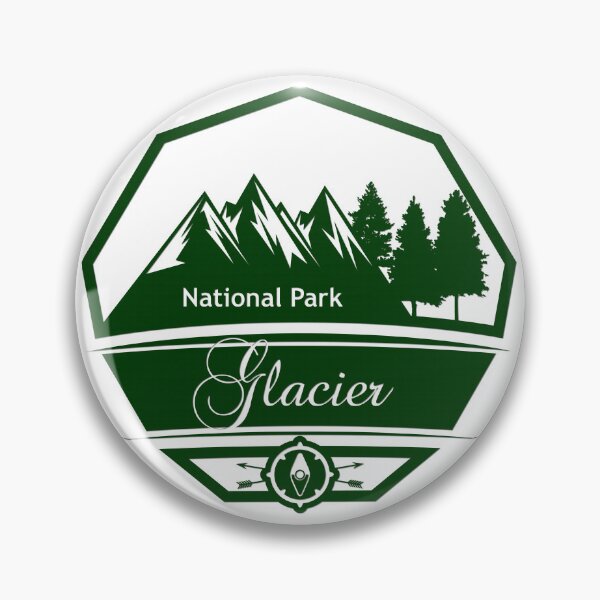 Artikelvorschau, Glacier-Nationalpark-Abzeichen | Souvenir für Bergwanderreisen in Montana entworfen und verkauft von DonnaRaine.