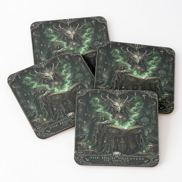Item preview, The High Priestess of Decay Gothic Tarot Card - Grimdark Witch designed and sold by JMAVILA ART.
