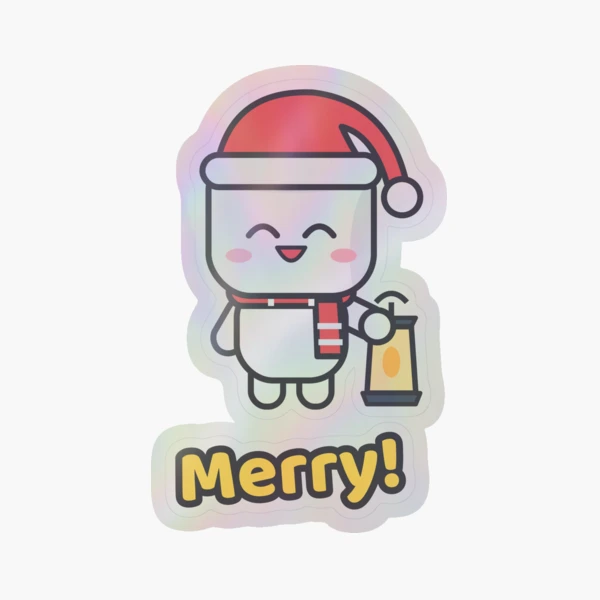Pip's Christmas Village - Merry & Bright Cozy Holiday Marshmallow — Sticker by BiMood