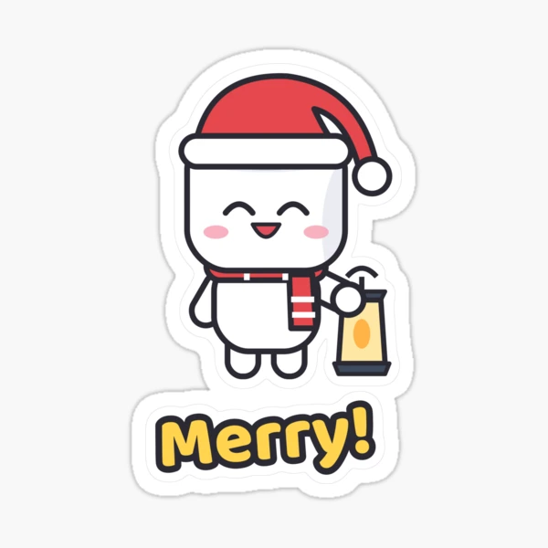 Pip's Christmas Village - Merry & Bright Cozy Holiday Marshmallow — Sticker by BiMood