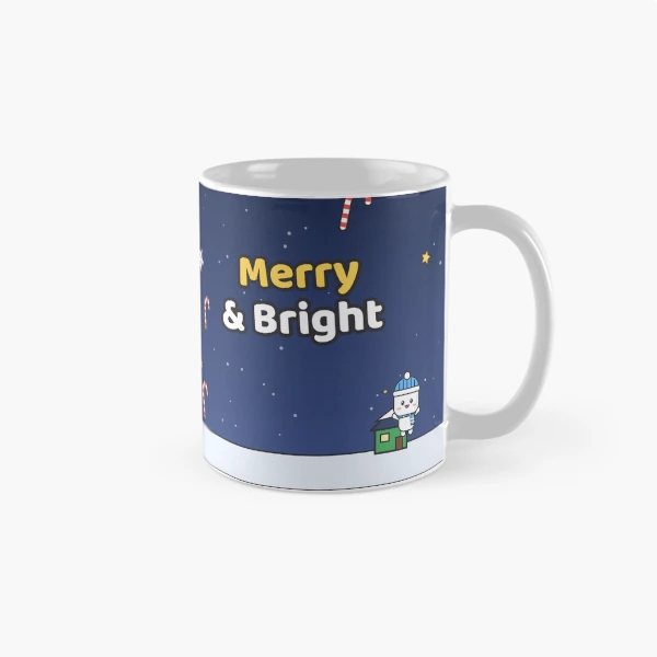 Pip's Christmas Village - Merry & Bright Cozy Holiday Marshmallow — Classic Mug by BiMood