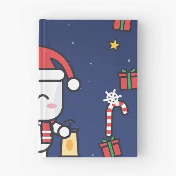 Pip's Christmas Village - Merry & Bright Cozy Holiday Marshmallow — Spiral Notebook by BiMood