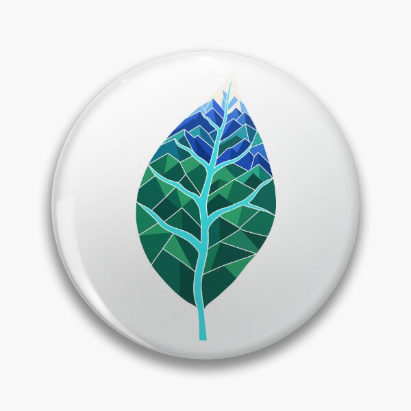 Item preview, Geometric Leaf Mountain River - Eco Nature Low Poly Art designed and sold by AliveStyle.