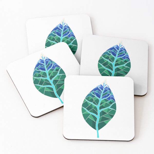 Item preview, Geometric Leaf Mountain River - Eco Nature Low Poly Art designed and sold by AliveStyle.