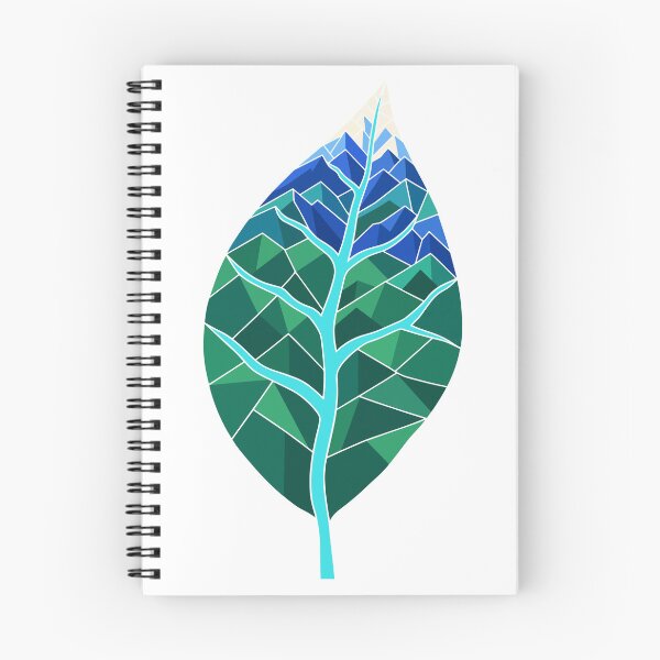 Item preview, Geometric Leaf Mountain River - Eco Nature Low Poly Art designed and sold by AliveStyle.