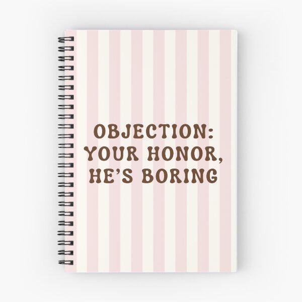 Item preview, Objection Your Honor He's Boring Funny Pink Coquette | Sassy Law School Student Gift Pink Stripes Quote | Funny Female Attorney Quote | Coquette Attorney Lawyer Gift designed and sold by LitzoyGlobeArt.