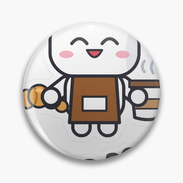 Pip's Café - Cute Barista Marshmallow with Latte and Croissant — Pin by BiMood