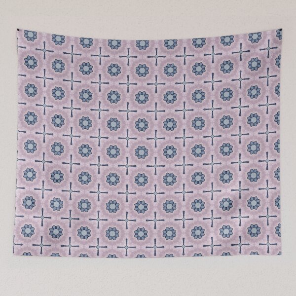 Item preview, Soft Lilac Mauve Slate Blue Indigo Octagonal Tile Pattern Mandala - Duvet Cover designed and sold by ArithraStudio.