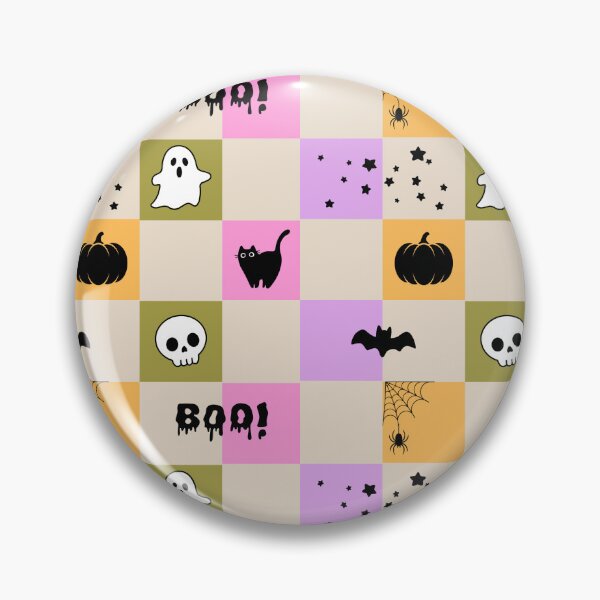 Item preview, Cute Halloween Pattern with Pumpkins, Ghoust, Cat and Bat designed and sold by MadamPaperHazel.