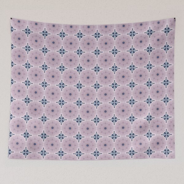 Item preview, Ethereal Soft Lilac Dusty Lavender Slate Blue Octagonal Tile Pattern Mandala - Duvet Cover designed and sold by ArithraStudio.