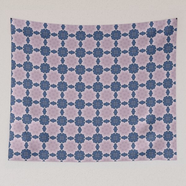 Item preview, Soft Lilac Dusty Lavender Denim Blue Indigo Octagonal Tile Pattern Mandala - Duvet Cover designed and sold by ArithraStudio.