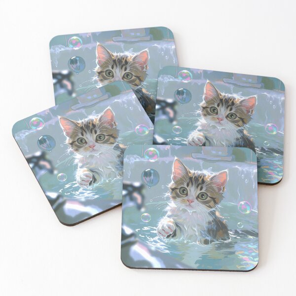 Item preview, Playful Kitten in a Bathtub designed and sold by The Deep Studio.