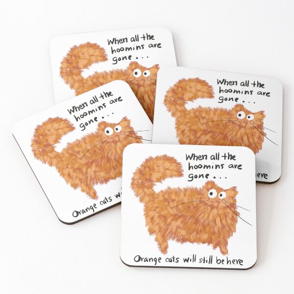Item preview, Funny Orange Cat Hoomins Cat Humor designed and sold by TrueWoven Studio.