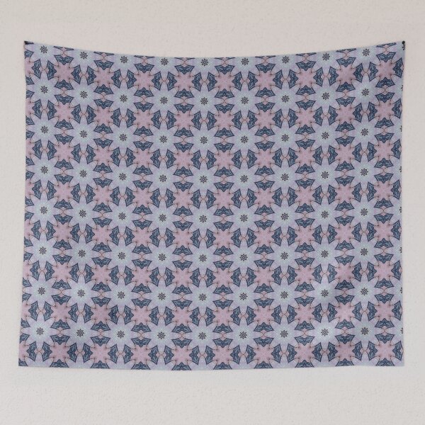 Item preview, Smoky Lavender Slate Blue Indigo Pale Lilac Octagonal Tile Pattern Mandala - Duvet Cover designed and sold by ArithraStudio.