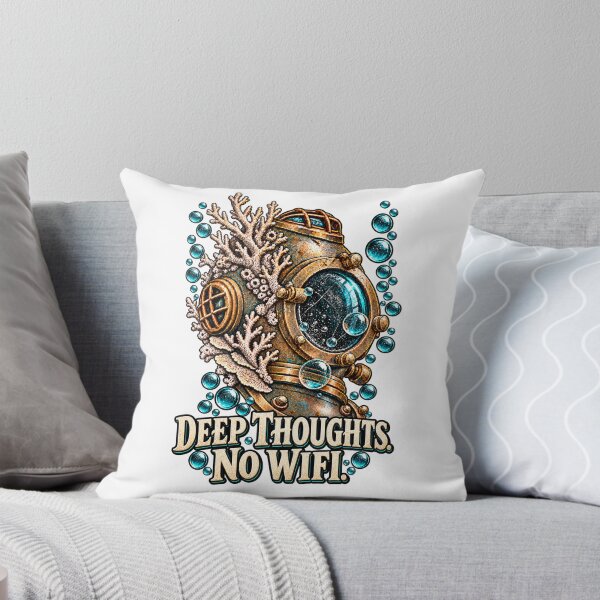 Item preview, Deep Thoughts. No WiFi. | Vintage Diving Helmet designed and sold by P13KAR-DESIGN.