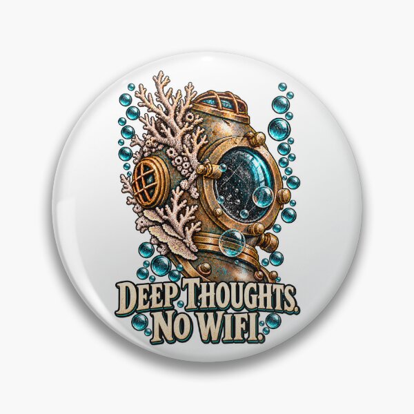 Item preview, Deep Thoughts. No WiFi. | Vintage Diving Helmet designed and sold by P13KAR-DESIGN.