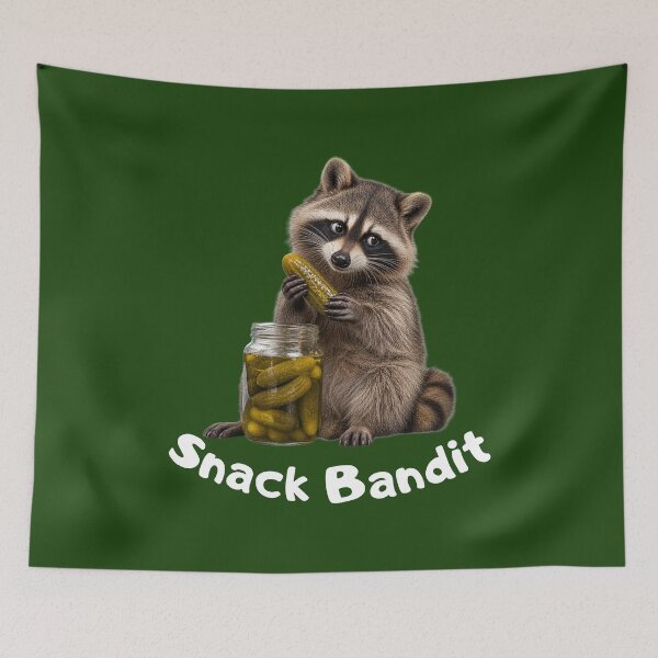 Item preview, Raccoon Pickle Snack Bandit designed and sold by MalwasBasket.