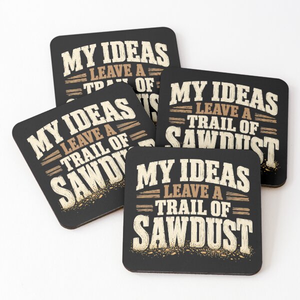 Item preview, Ideas Leave Sawdust Woodworking Typography Humor designed and sold by Katalice Design.