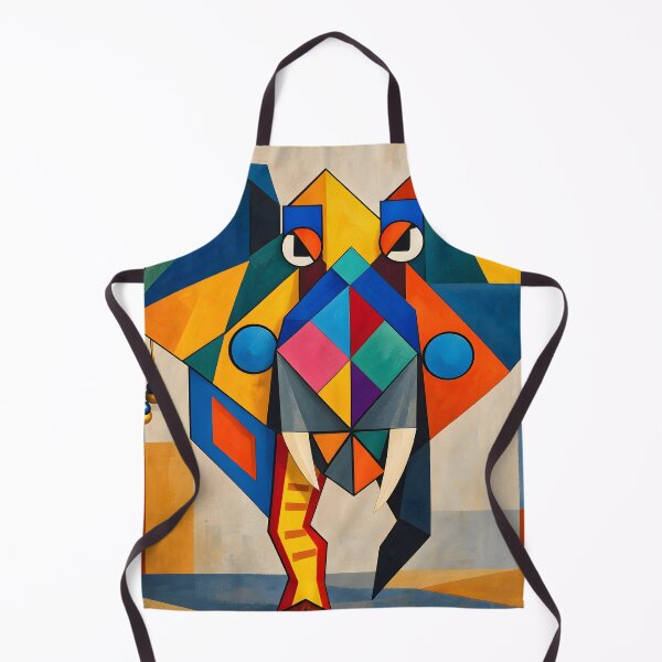 Item preview, Geometric Cubist Elephant Colorful Abstract Art designed and sold by MoArtShop.