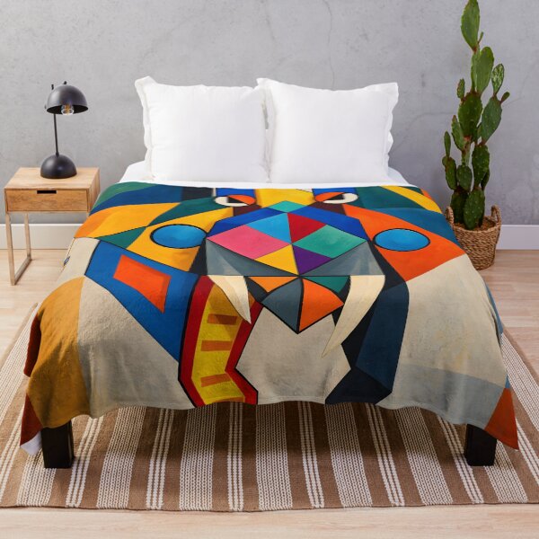 Item preview, Geometric Cubist Elephant Colorful Abstract Art designed and sold by MoArtShop.