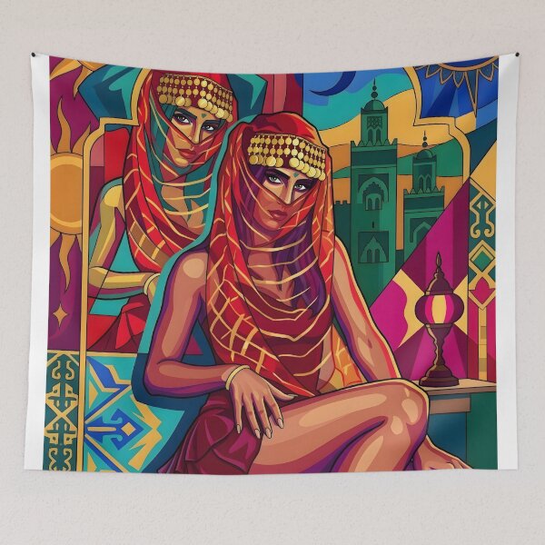 Item preview, Arabian Nights Women Neon Pop Art designed and sold by MoArtShop.