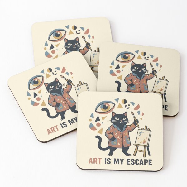 Item preview, Art Is My Escape Black Cat Artist | Painter Cat Surreal Graphic designed and sold by Dogandesighn.