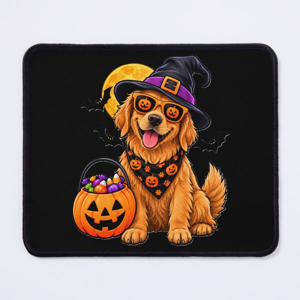 Item preview, Halloween Golden Retriever Puppy with Pumpkin Bucket designed and sold by COOL CAP.