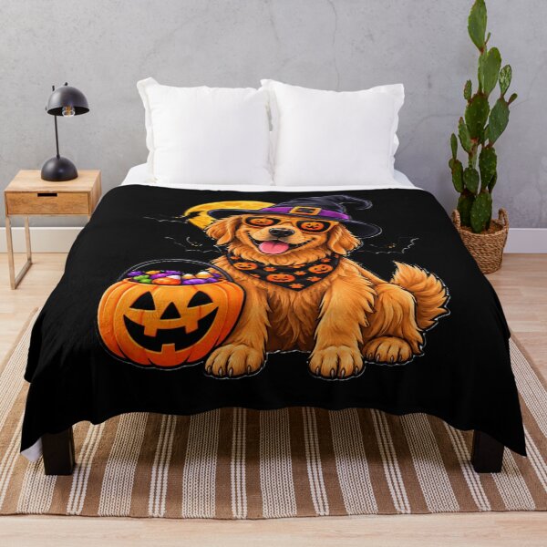 Item preview, Halloween Golden Retriever Puppy with Pumpkin Bucket designed and sold by COOL CAP.