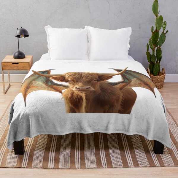 Item preview, Majestic Winged Highland Cow Fantasy Art designed and sold by Mementoo.