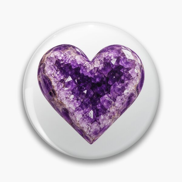 Item preview, Amethyst Crystal Heart Spiritual Gemstone Art designed and sold by HEARTSIGNAL.