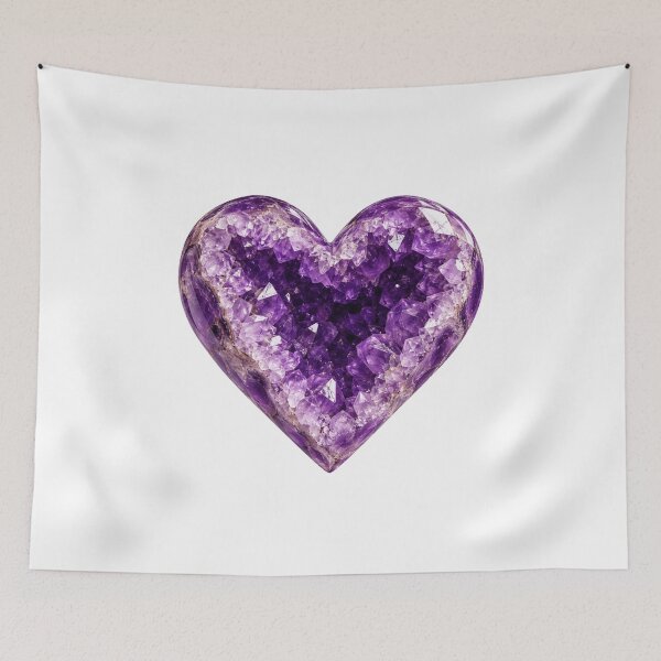 Item preview, Amethyst Crystal Heart Spiritual Gemstone Art designed and sold by HEARTSIGNAL.