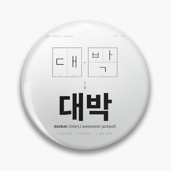 Item preview, Daebak 대박 Awesome – How Hangul Works designed and sold by palyground64.